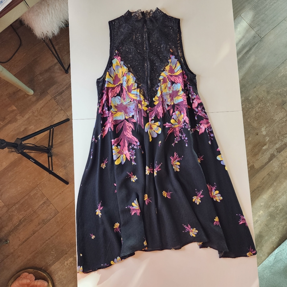 Free People Marsha Slip Dress Black Onyx Combo Sz S NWT - Picture 15 of 16